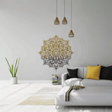 Alternate gallery view of Gold and Black Gradient Mandala Wall Sticker Decals.
