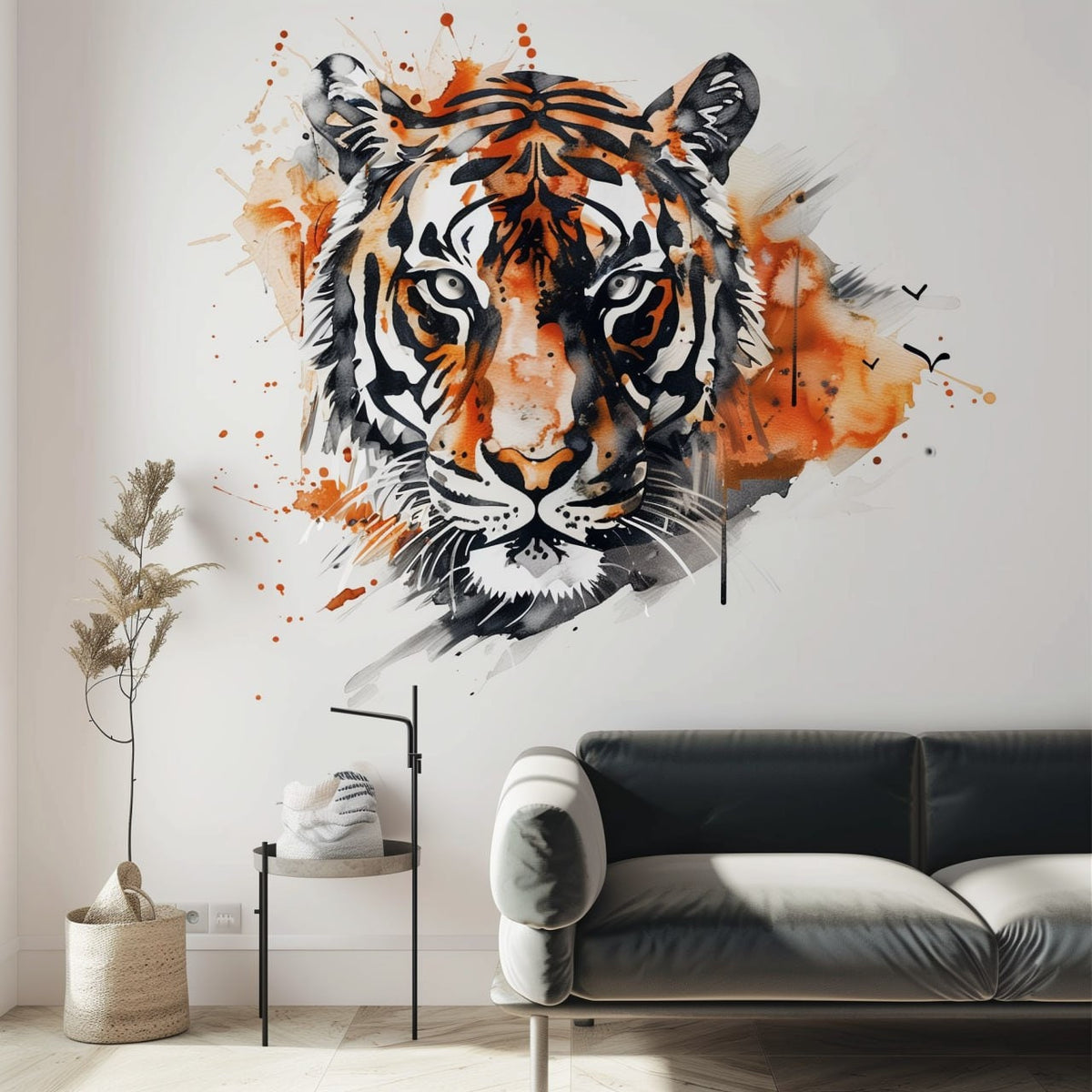 Alternate product view of Watercolor Tiger Head Wall Art Sticker Decals.