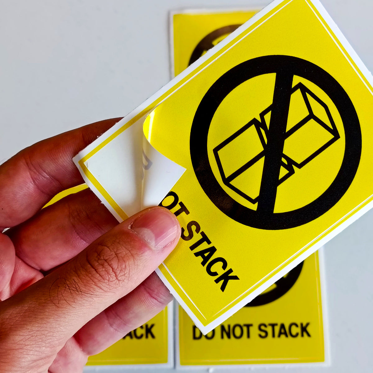 Alternate product view of Do Not Stack Warning Label Stickers.