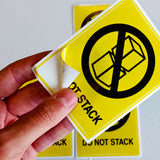 Alternate product view of Do Not Stack Warning Label Stickers.