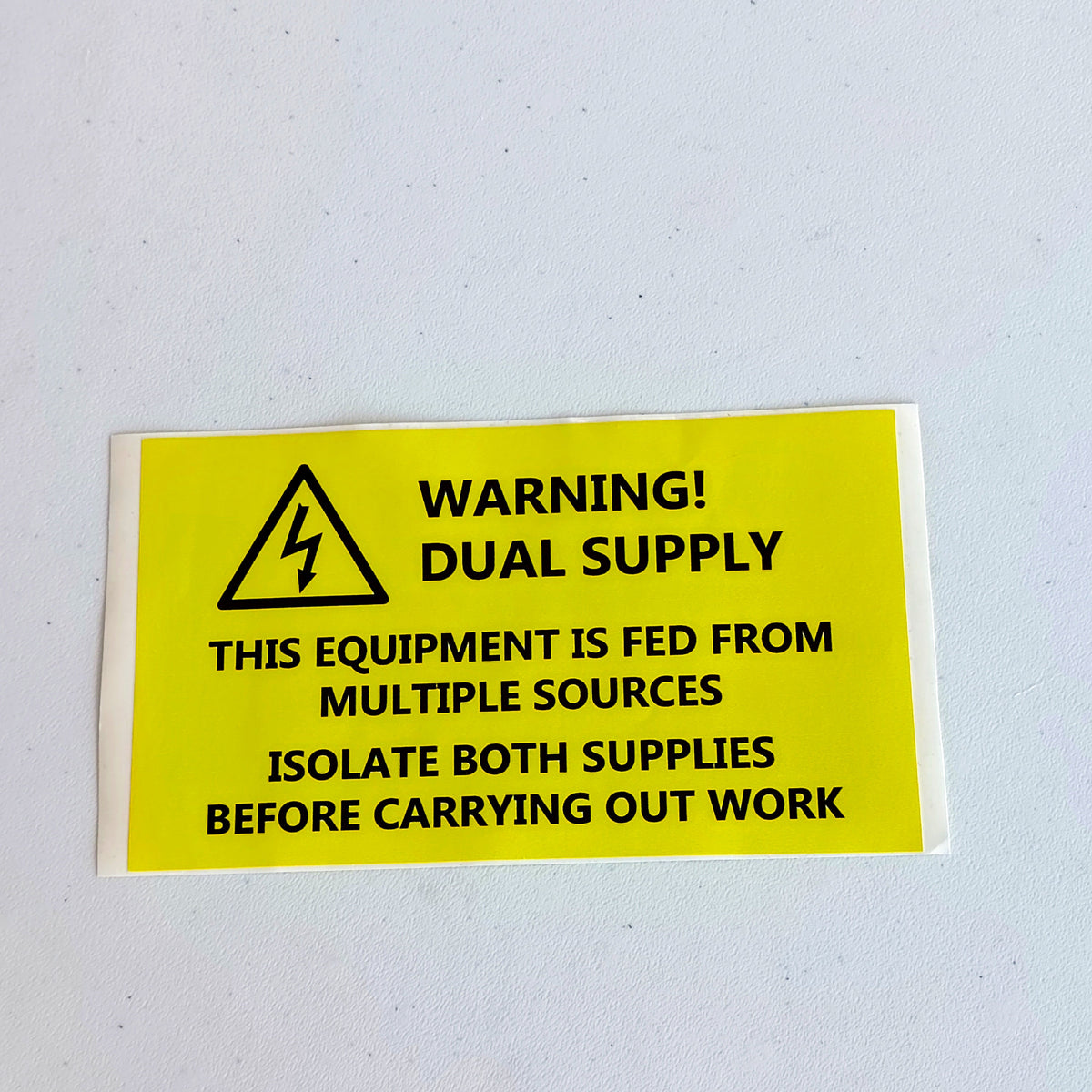 Additional product view of 6x Dual Supply Warning Label Sticker.