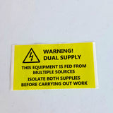 Additional product view of 6x Dual Supply Warning Label Sticker.