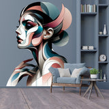 Alternate product view of Abstract Woman Art Deco Wall Decal.