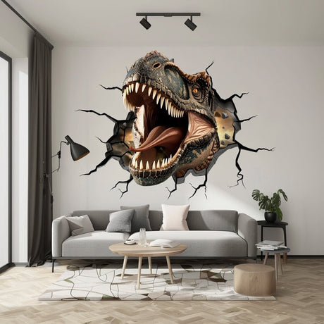 Roaring Carnotaurus wall decal for dinosaur room decor, Design 2