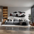 Detailed racing car wall decal for automotive room decor