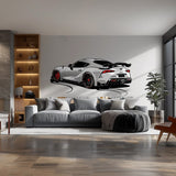 Detailed racing car wall decal for automotive room decor