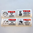 Product view of Funny Danger Warning Label Stickers Set.