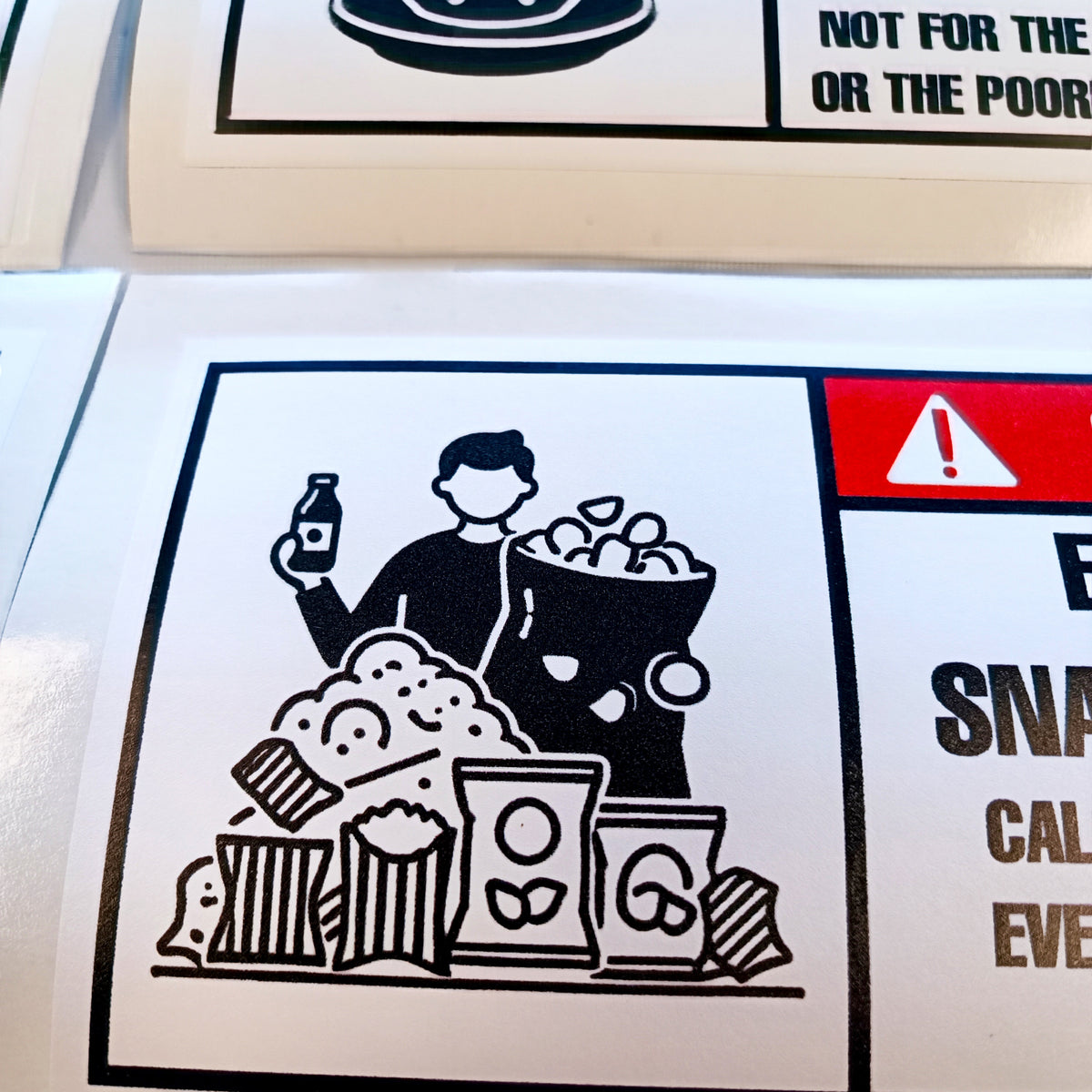 Additional product view of Funny Danger Warning Label Stickers Set.