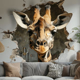 Alternate product view of Realistic 3D Giraffe Head Wall Decal Sticker.