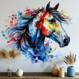 Alternate product view of Vibrant Watercolor Horse Head Wall Decal Sticker.