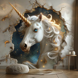 Alternate product view of 3D Fantasy Unicorn Wall Decal Sticker.