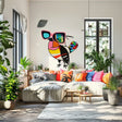 Downy Woodpecker in Glasses Street Art Style Wall Sticker Decals - Unique Room Decor for Bird Lovers