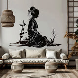 Alternate product view of Geisha Silhouette Wall Decal Sticker.