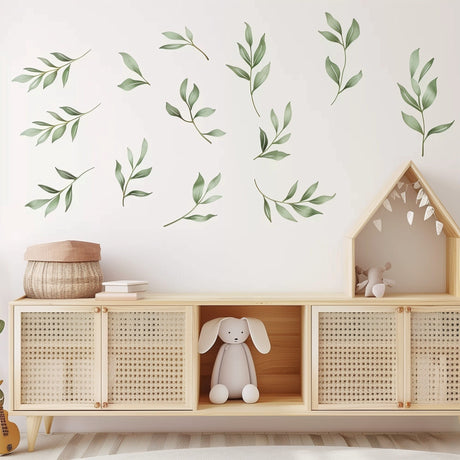 Product view of Watercolor Leaf Wall Decals.