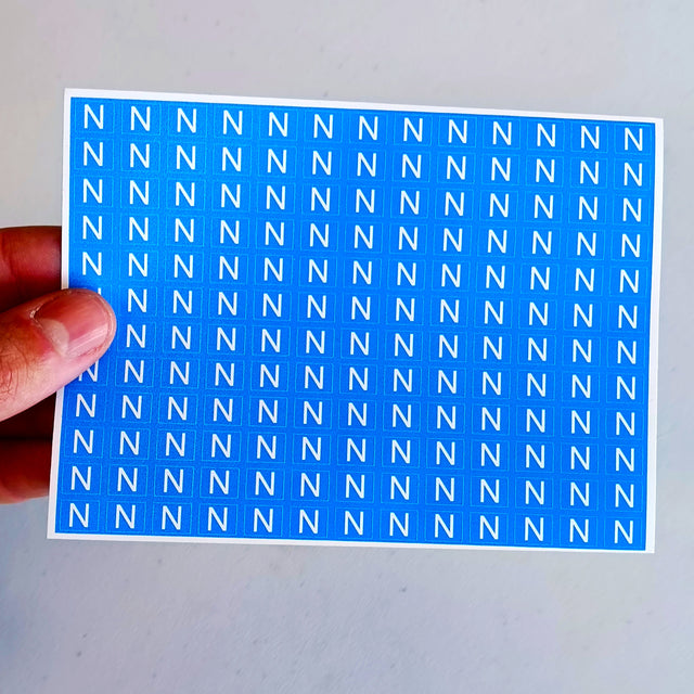 Product view of Neutral 'N' Electrical Component Labels.