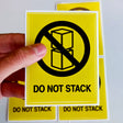 Product view of Do Not Stack Warning Label Stickers.