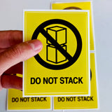 Product view of Do Not Stack Warning Label Stickers.
