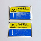 Additional product view of 6x Surge Protection Device (SPD) Warning Label.