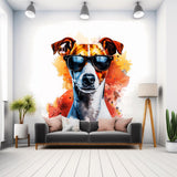 Product gallery view of Vibrant Jack Russell Terrier Wall Sticker with Sunglasses.