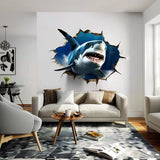 Additional product view of 3D Tiger Shark Wall Sticker.