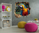 Product gallery view of Vibrant 3D Macaw Parrot Wall Decal.