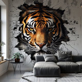Alternate product view of Realistic 3D Tiger Face Wall Decal.