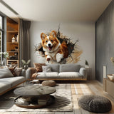 Product gallery view of 3D Corgi Dog Wall Decal.
