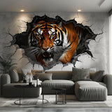 Alternate product view of Realistic 3D Tiger Wall Decal.
