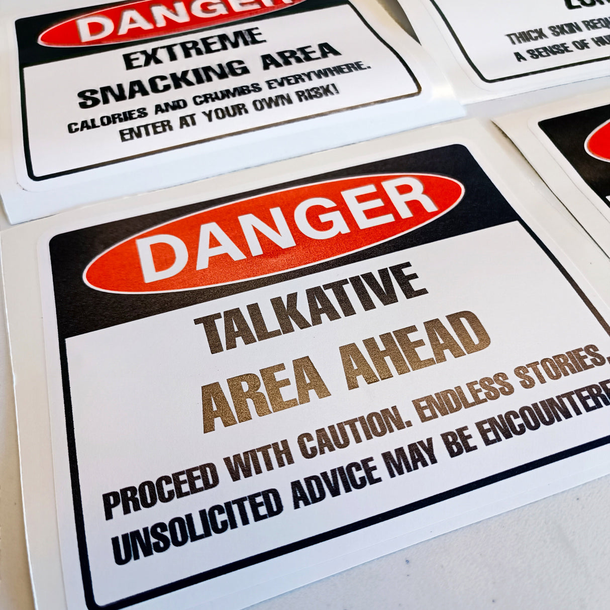 Additional product view of Humorous Danger Warning Label Decals.