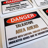 Additional product view of Humorous Danger Warning Label Decals.