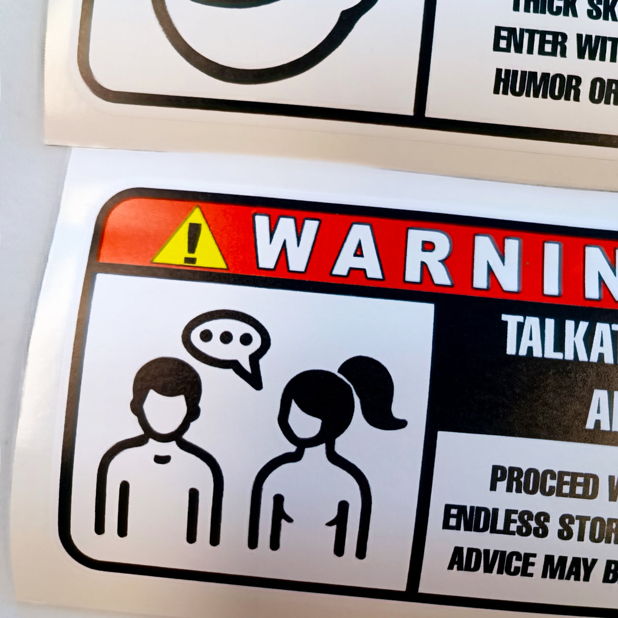 Additional product view of Funny Warning Label Stickers Set.