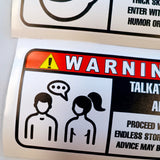 Additional product view of Funny Warning Label Stickers Set.