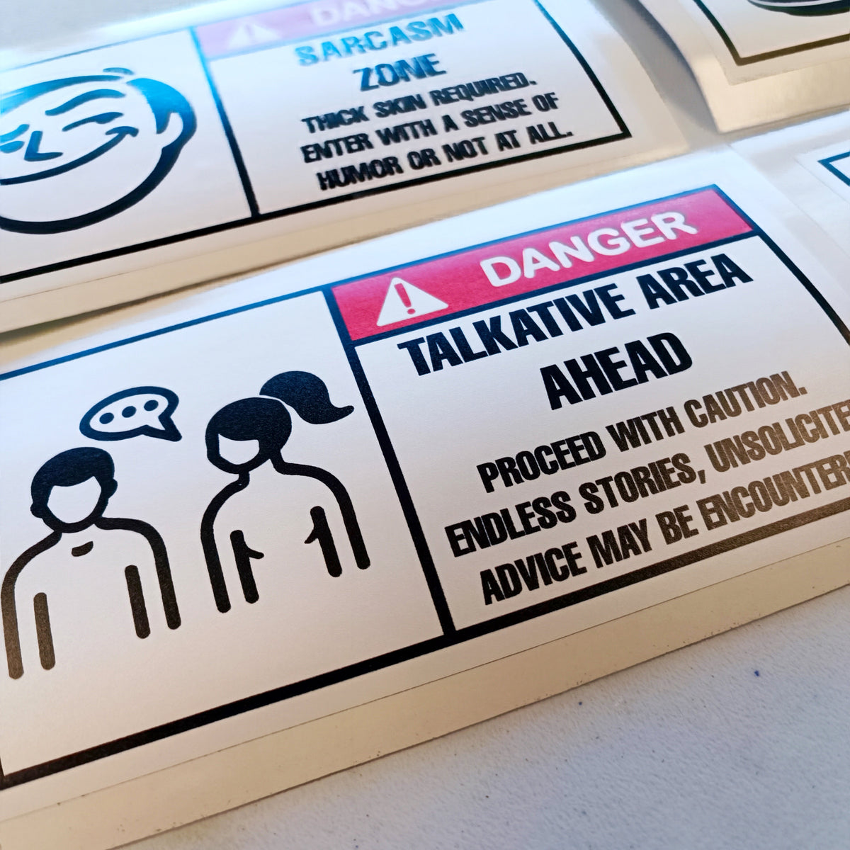 Alternate gallery view of Funny Danger Warning Label Stickers Set.