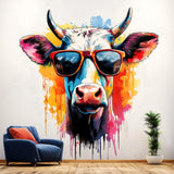 Additional product view of Trendy Cow with Sunglasses Wall Decal.