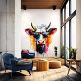 Alternate gallery view of Trendy Cow with Sunglasses Wall Decal.