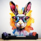 Additional product view of Vibrant Rabbit with Sunglasses Wall Decal.