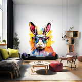 Alternate gallery view of Vibrant Rabbit with Sunglasses Wall Decal.