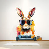 Alternate gallery view of Colorful Rabbit with Sunglasses Wall Decal.