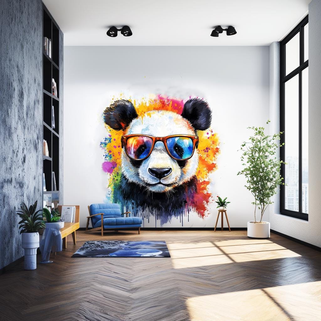 Alternate gallery view of Colorful Baby Panda Wall Decal.