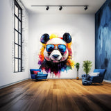 Product gallery view of Vibrant Panda Wall Decal with Sunglasses.
