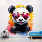 Alternate product view of Adorable Baby Panda Wall Decal with Sunglasses.