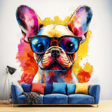 Additional product view of Adorable Baby French Bulldog Wall Decal with Sunglasses.