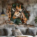 Alternate product view of 3D Giraffe Wall Decal Sticker.
