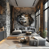 Product gallery view of Realistic 3D Wolf Forest Wall Decal Sticker.
