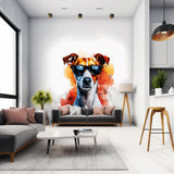 Alternate product view of Vibrant Jack Russell Terrier Wall Sticker with Sunglasses.