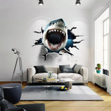 Product gallery view of 3D White Shark Wall Decal.