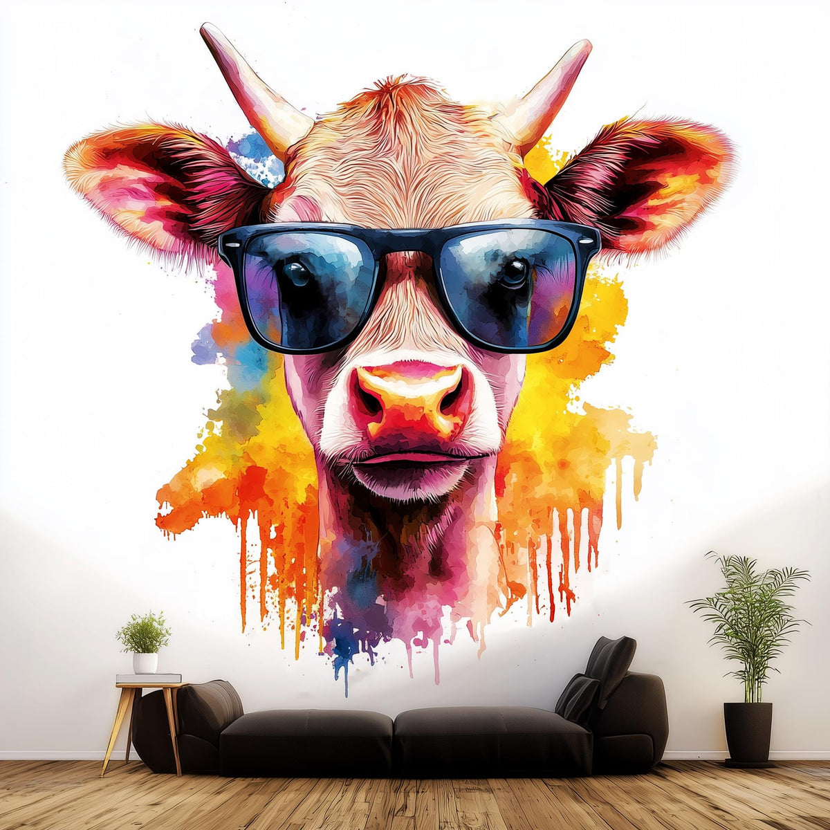 Product gallery view of Baby Cow with Sunglasses Sticker.