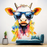 Additional product view of Baby Cow with Sunglasses Wall Decal.