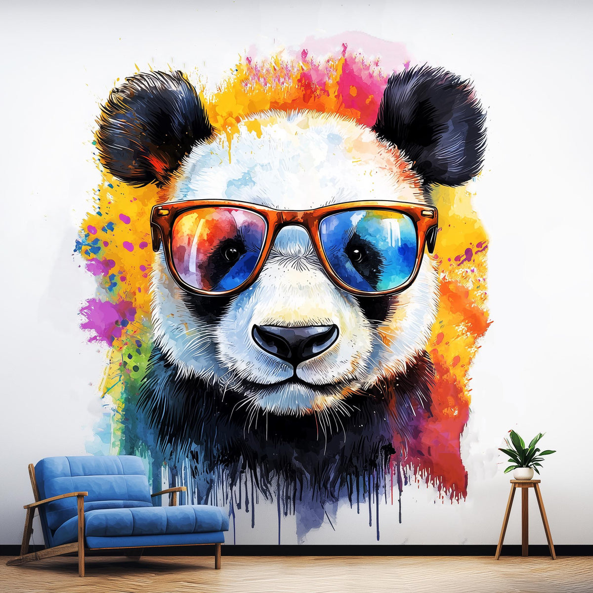 Additional product view of Colorful Baby Panda Wall Decal.
