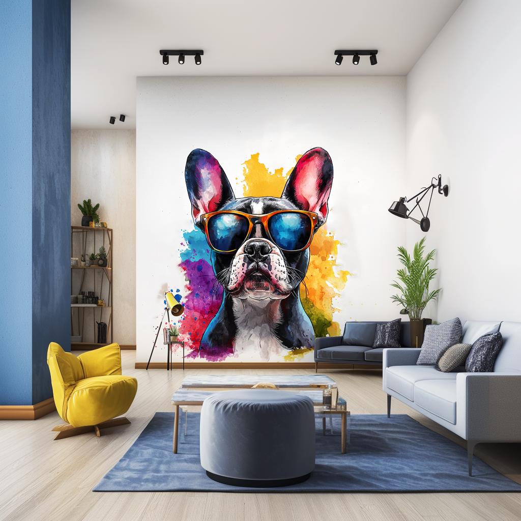 Alternate gallery view of French Bulldog Wall Decal with Sunglasses.